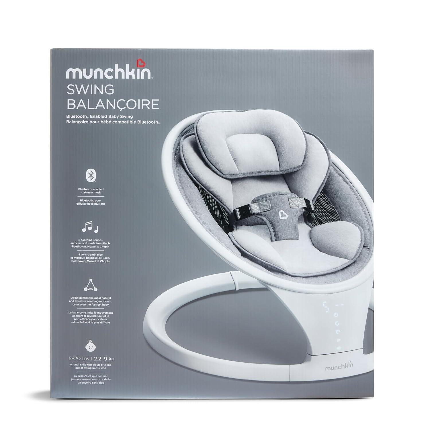 Munchkin Bluetooth Baby Swing: Portable Sway & Smart Comfort