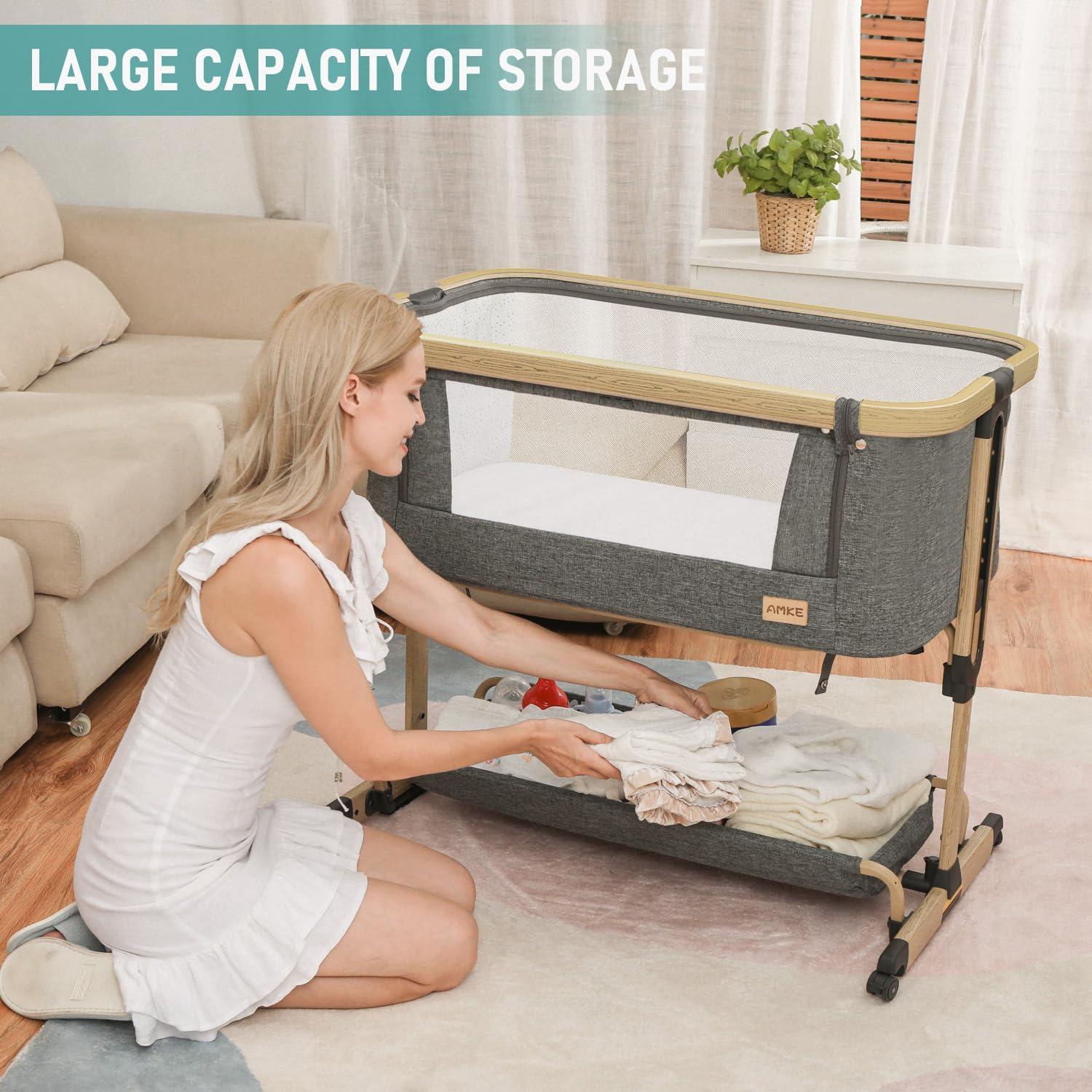 AMKE 3-in-1 Baby Bassinet: Easy Assembly & Versatile Comfort