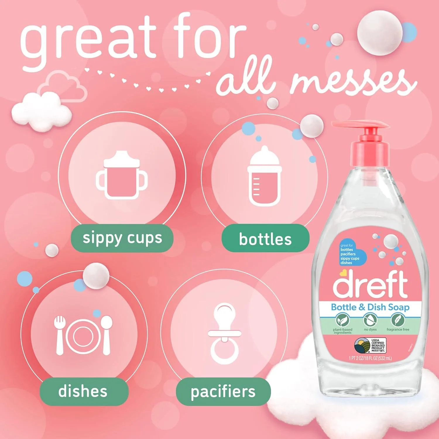 Dreft Baby Bottle Soap: Gentle, Plant-Based Clean Every Time