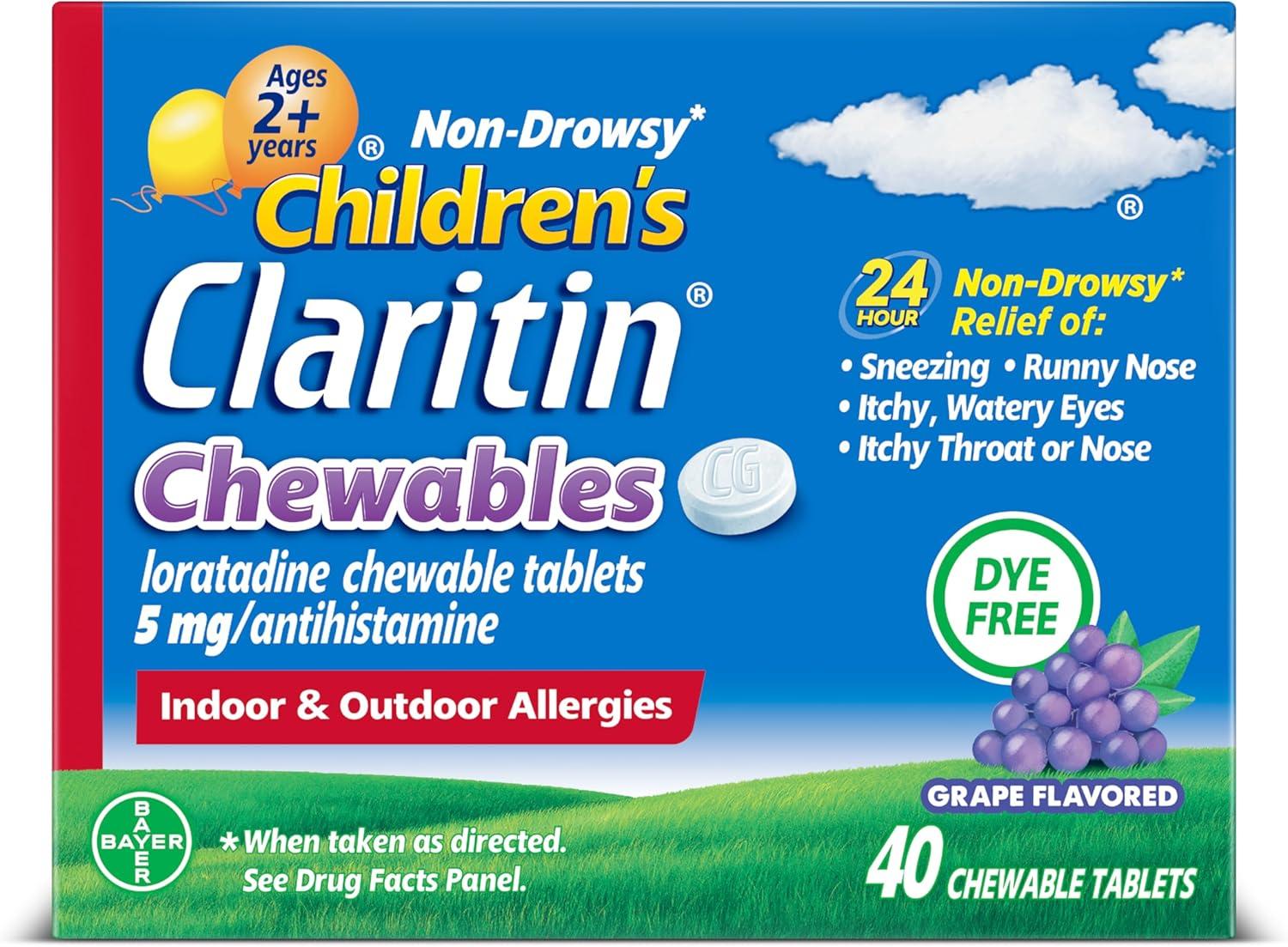Children’s Claritin Chewables: 24-Hour Non-Drowsy Allergy Relief