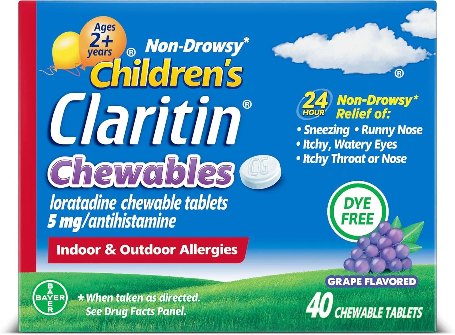 Children’s Claritin Chewables: 24-Hour Non-Drowsy Allergy Relief