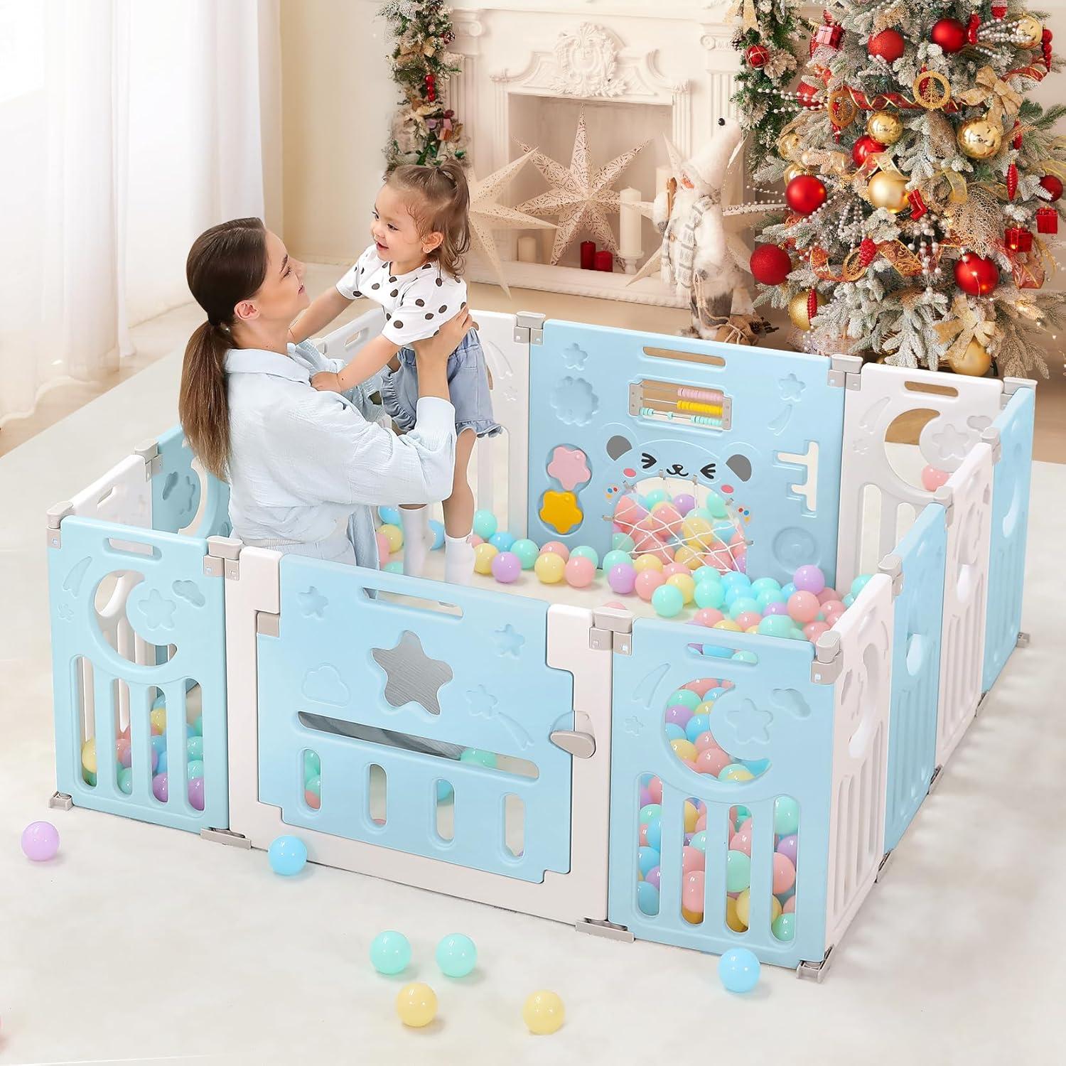 Dripex 14-Panel Baby Playpen: Safe, Fun & Adjustable Space